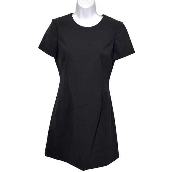 Theory Jatinn Short Sleeve Black Wool Sheath Dress 2 - Picture 1 of 9